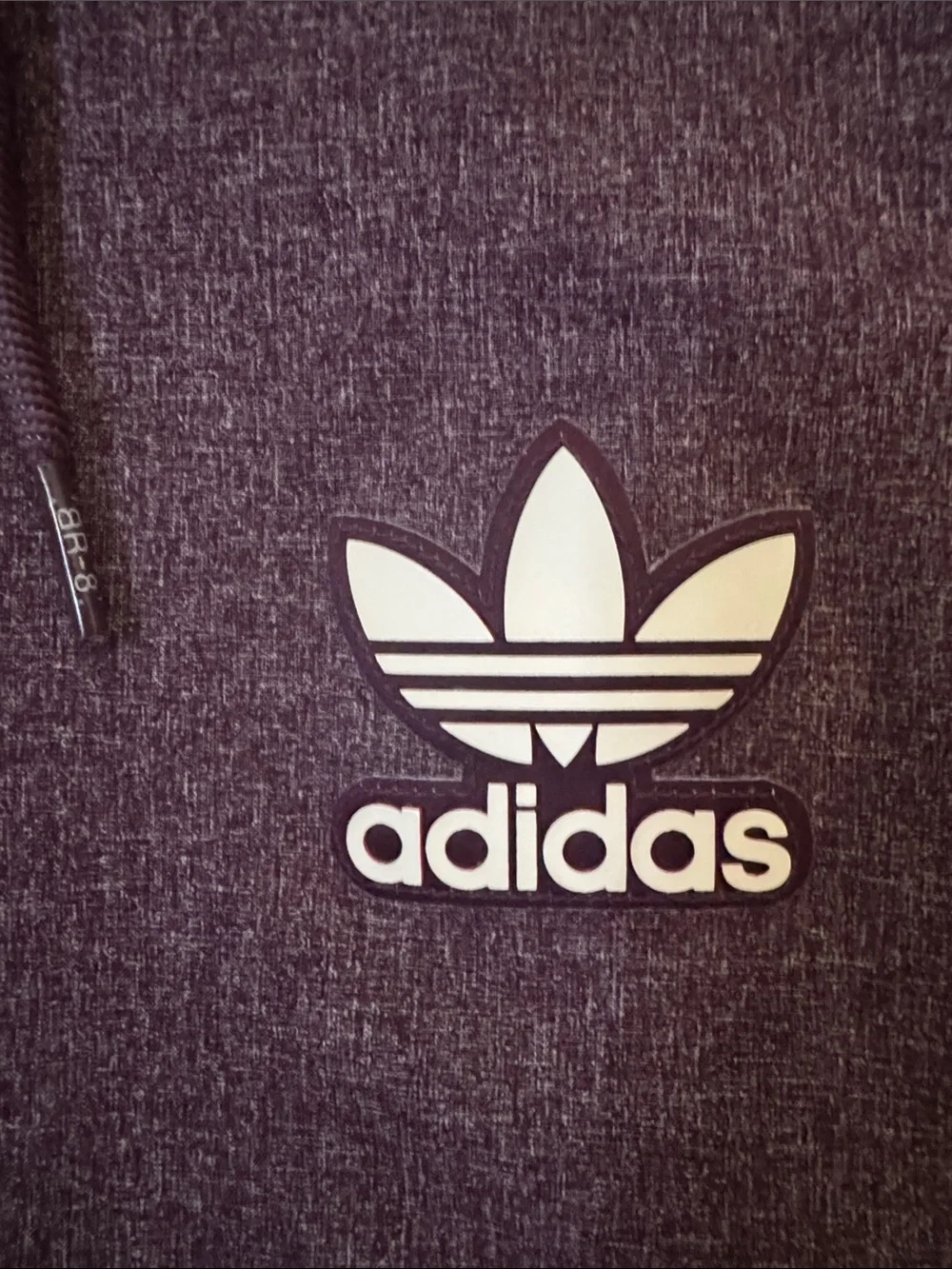 adidas Men’s Hooded Zip up logo hoodie - heather Purple & cream men’s L